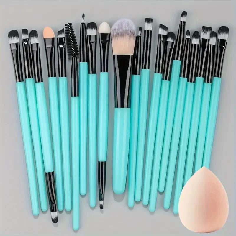 Set de 20 Brochas de Maquillaje Profesionales + Esponja de Regalo