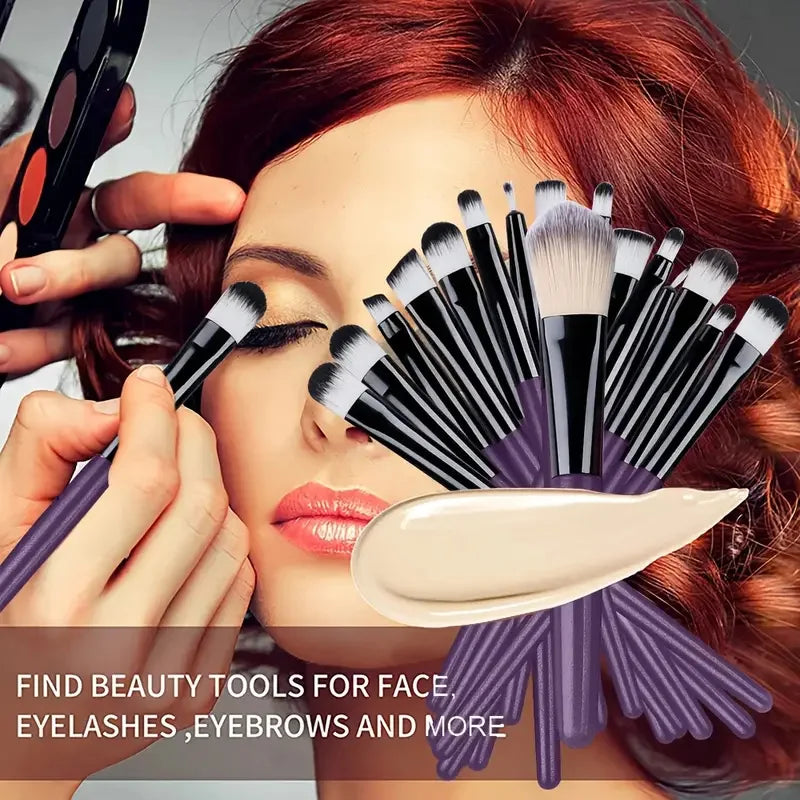 Set de 20 Brochas de Maquillaje Profesionales + Esponja de Regalo