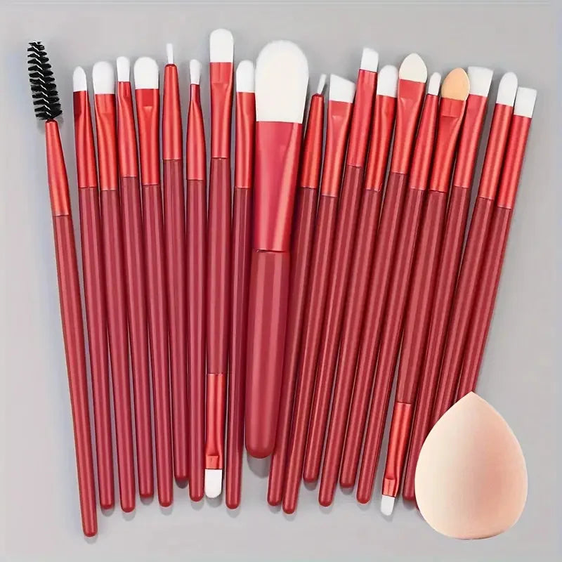 Set de 20 Brochas de Maquillaje Profesionales + Esponja de Regalo